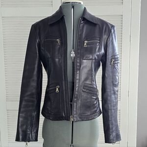 Guess | Women's Dark Leather Jacket